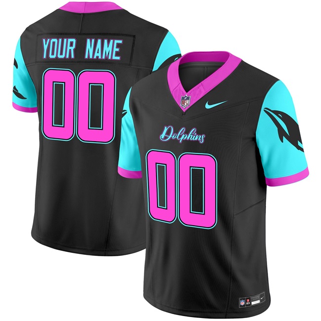 Youth Miami Dolphins ACTIVE PLAYER Custom Black F.U.S.E. "Miami Vice" Vapor Limited Stitched Jersey